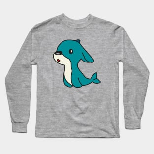 Dog X Dolphin AKA DOGPHIN | Simple line design Long Sleeve T-Shirt